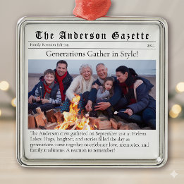 Family Wiedersehen Foto Keepake Newspaper Ornament Aus Metall