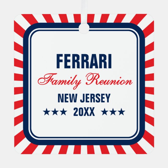 Family Wiedersehen Foto Weihnachtsdekoration Ornament Aus Metall (Vorderseite)