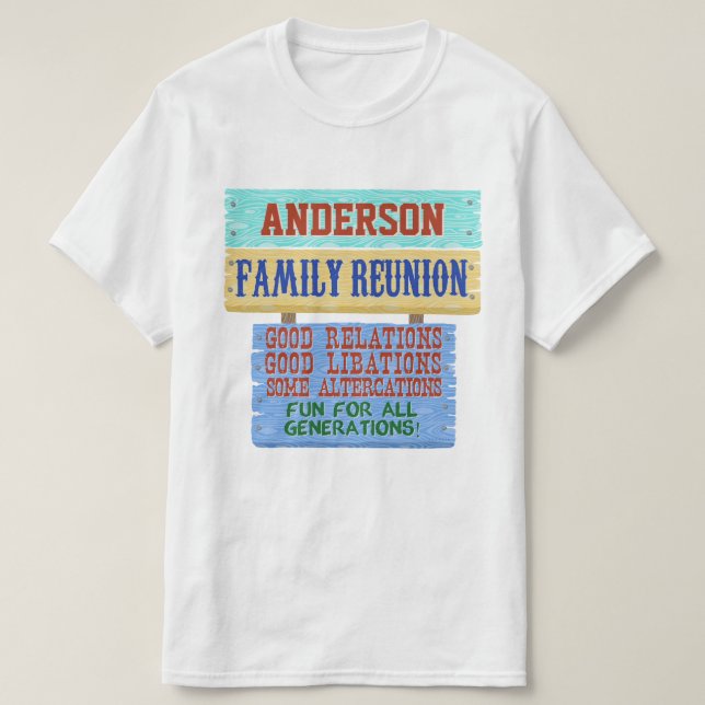 Family Wiedersehen Funny Wooden Sign | INDIVIDUELL T-Shirt (Design vorne)