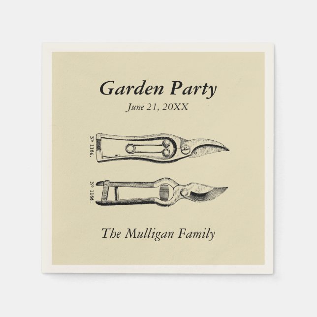 Family Wiedersehen Garden Party Paper Napkins Serviette (Vorderseite)