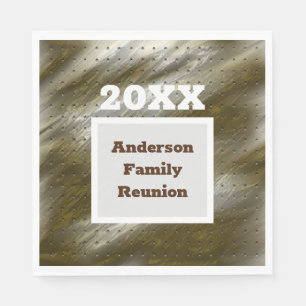 Family Wiedersehen Gold White Diagonal Strip Abstr Serviette