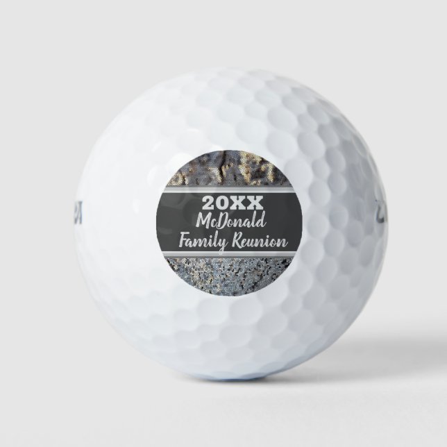 Family Wiedersehen Golf Outing Snakeskin Gray Mosa Golfball (Vorderseite)