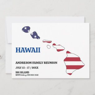 Family Wiedersehen 🎉 HAWAII Staat Karte USA-Flagg