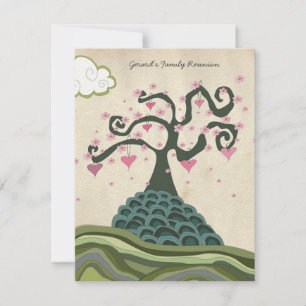 Family Wiedersehen Herzstück Tree Moderner Vector  Einladung