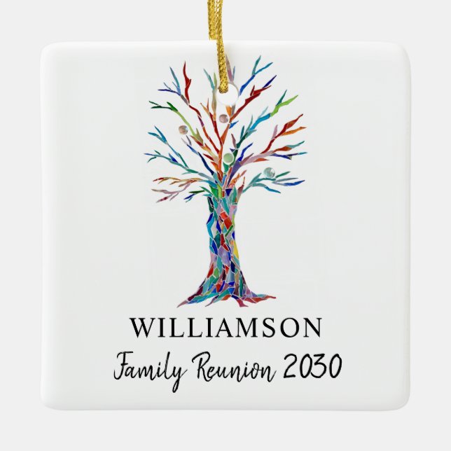 Family Wiedersehen Individuelle Name Family Tree Keramikornament (Vorderseite)