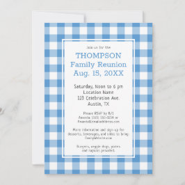 Family Wiedersehen Light Blue Buffalo Karo Party Einladung