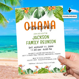 Family Wiedersehen Luau OHANA bedeutet Familie Einladung