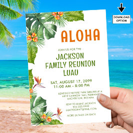Family Wiedersehen Luau Tropical Palm Aloha Wasser Einladung