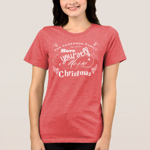 FAMILY WIEDERSEHEN Merry Little Christmas Tri-Blend Shirt