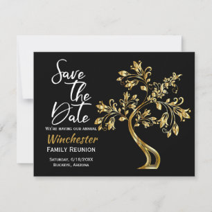 Family Wiedersehen Modern Gold Tree Save the Date