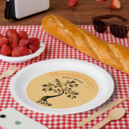 Family Wiedersehen Moderner Orange- und Schwarzer  Pappteller