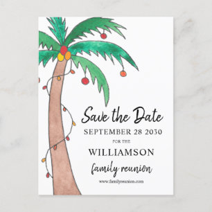 Family Wiedersehen Palm Tree Save the Date Postka Ankündigungspostkarte