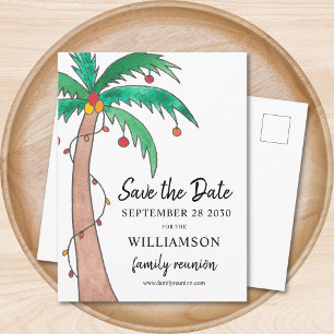  Family Wiedersehen Palm Tree Save the Date Postka Ankündigungspostkarte