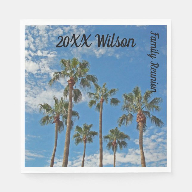 Family Wiedersehen Palm Trees und Blue Sky Foto Serviette (Vorderseite)