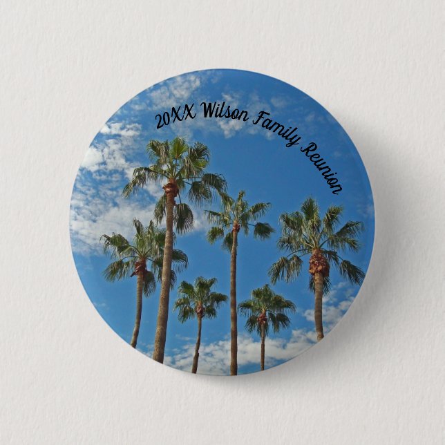Family Wiedersehen Palm Trees und Blue Sky Paradis Button (Vorderseite)