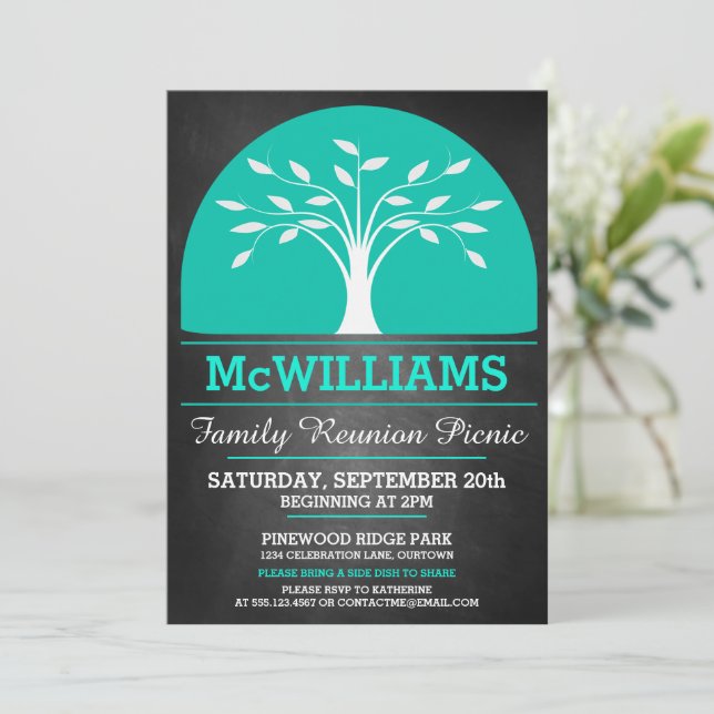 Family Wiedersehen Picnic Einladung (Stehend Vorderseite)