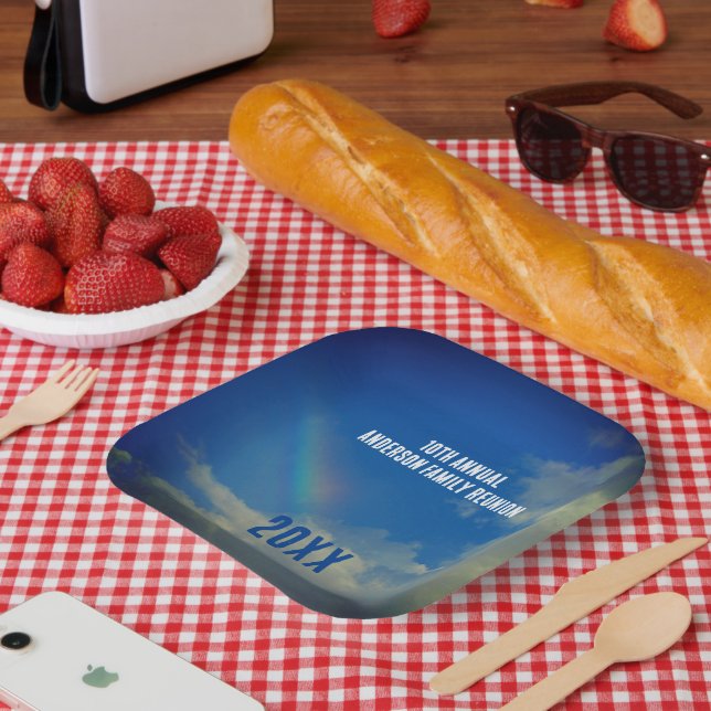 Family Wiedersehen Rainbow Colorful Summer Picinic Pappteller (Picknick)