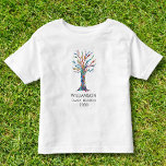 Family Wiedersehen Rainbow Family Tree Kleinkind T-shirt<br><div class="desc">Es gibt einen Family Wiedersehen T - Shirt für jedes Kind in der Familie! Diese lustigen T - Shirt sind mit einem Familienbaum in den Farben des Regenbogens geschmückt. Passen Sie sie mit Ihrem Familiennamen und dem Jahr an. Dieses einzigartige Design ist ein Ausdruck meines Mosaiks "Family Tree", das aus...</div>