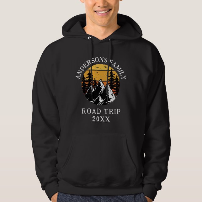 Family Wiedersehen Road Trip Mountain Personalisie Hoodie (Vorderseite)