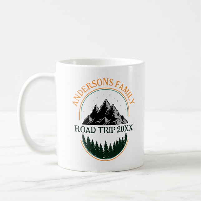 Family Wiedersehen Road Trip Mountain Personalisie Kaffeetasse (Links)