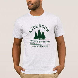 Family Wiedersehen Rustic Pine Trees Gray T-Shirt