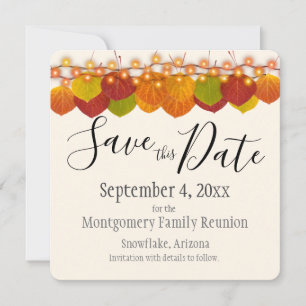 Family Wiedersehen Save the Date Fall Aspen Blätte