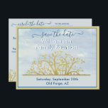Family Wiedersehen Save the Date Genealogie Tree Ankündigungspostkarte<br><div class="desc">Charmante Stammbaum-Karte mit Ankündigung der Family Wiedersehen mit dieser Save the Date Postkarte. Informationen auf der Rückseite,  um Wiedersehen-Website und Website QR-Code,  wenn gewünscht. Für besondere Wünsche oder Design-Fragen senden Sie uns einfach einen Chat oder eine E-Mail an charmdesignstudio@rcn.com und wir helfen Ihnen gerne weiter.</div>