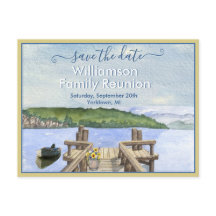 Family Wiedersehen Save the Date Lake Dock QR Code