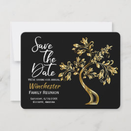 Family Wiedersehen Save the Date Moderner Goldbaum