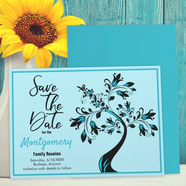 Family Wiedersehen Save the Date Moderner Kunstbau Ankündigung (Von Creator hochgeladen)