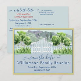 Family Wiedersehen Save the Date QR-Code für Lands Ankündigungspostkarte
