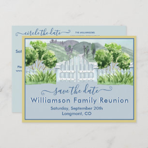 Family Wiedersehen Save the Date QR-Code für Lands Ankündigungspostkarte