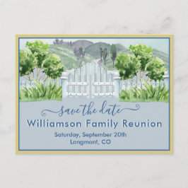 Family Wiedersehen Save the Date QR-Code für Lands Ankündigungspostkarte