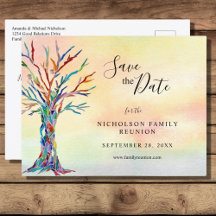 Family Wiedersehen Save the Date Regenbogenbaum