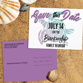 Family Wiedersehen Save the Date Tribal Turtle Art Ankündigungspostkarte