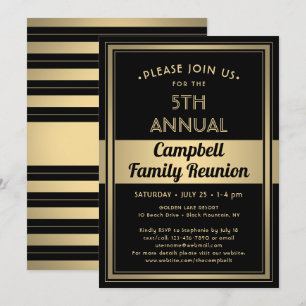 Family Wiedersehen Stilvolle Typografie Black and Einladung