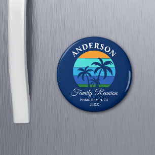 Family Wiedersehen Summer Beach Palm Trees Blue Magnet