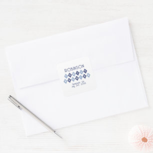 Family Wiedersehen Summer Gastgeschenk Envelope Bl Quadratischer Aufkleber