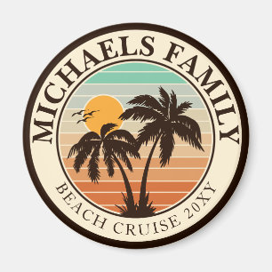 Family Wiedersehen Summer Sunset Beach Palm Trees  Magnet