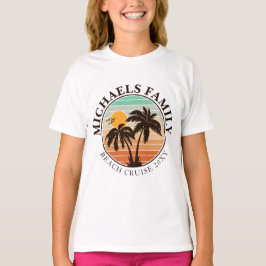 Family Wiedersehen Summer Sunset Beach Palm Trees T-Shirt