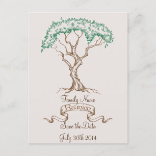 Family Wiedersehen Tree Save the Date Ankündigungspostkarte