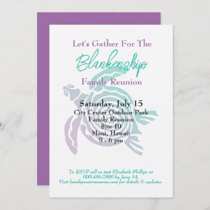 Family Wiedersehen Tribal Art Turtle Single Day Ev Einladung