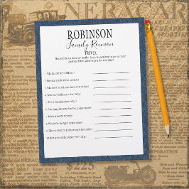 Family Wiedersehen Trivia Questions Game