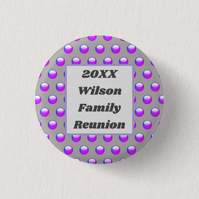 Family Wiedersehen Vibrann Lila Polka Dot Pattern Button (Vorderseite)