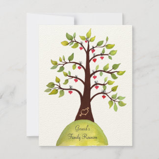 Family Wiedersehen Watercolor Herzschlag laden Sie Einladung