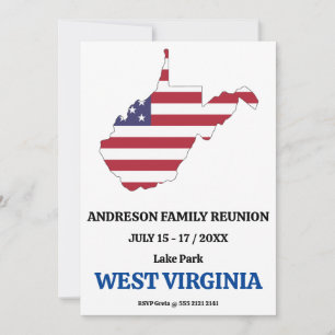 Family Wiedersehen 🎉 WEST VIRGINIA Staat Karte US