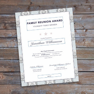 Family Wiedersehen Youngest Award Blue Wappen