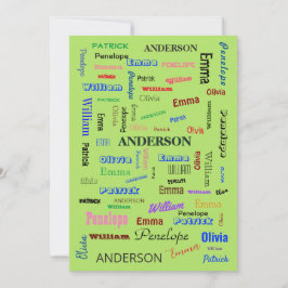 Family Word Cloud Personalisiert Script Fab Fun Einladung