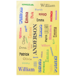 Family Word Cloud 🃏 stylisierte Lemon Background Tischdecke