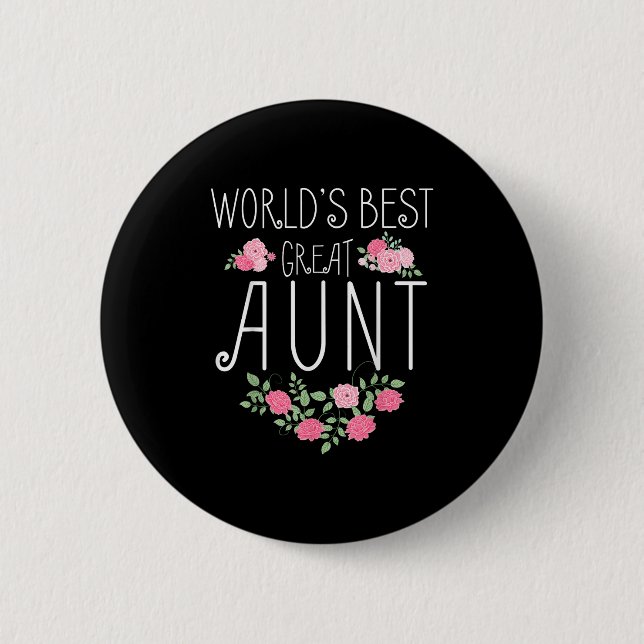 Family World's Great Aun Funny Auntie Ever Gift  Button (Vorderseite)